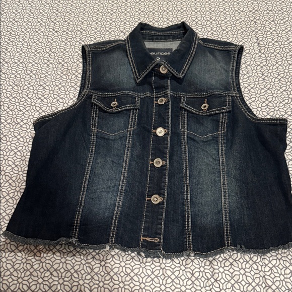 Maurices Jackets & Blazers - Maurices Dark Blue Denim Vest